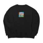 犬の大きな目屋のsunflower Big Crew Neck Sweatshirt