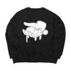 あらゐけいいちの手の上に猫が乗っている Big Crew Neck Sweatshirt