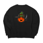 ナチュラルサトシのめへのスケアクロウとジャック・オー・ランタン Big Crew Neck Sweatshirt