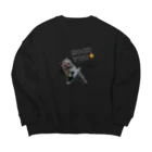 猫カフェにあにゃあグッズショップのひとり猫カフェにあにゃあつくしちゃんロック風 Big Crew Neck Sweatshirt