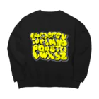 想造デザインのアルファベット_イエロー Big Crew Neck Sweatshirt