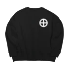 戦国神社 -戦国グッズ専門店-の島津義弘/丸に十文字/ホワイト Big Crew Neck Sweatshirt