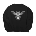 Alba spinaのドクロスペードの蜂 濃色生地 Big Crew Neck Sweatshirt