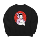 ハナイロの怖瞑　いちごねこ Big Crew Neck Sweatshirt