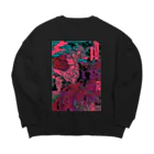 KIKI DOURAKUのGLITCH-武者UKIYOE Big Crew Neck Sweatshirt