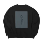 rilybiiのdark gray green blue Big Crew Neck Sweatshirt