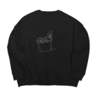 accessory.hana_aのレオくん（ブラックタイプ） Big Crew Neck Sweatshirt