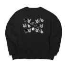 うめぼしととまととごはん。のすき？きらい？お花占い中。しろくろバージョン。 Big Crew Neck Sweatshirt