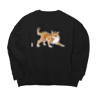 無真獣73号の勇ましき虎猫 Big Crew Neck Sweatshirt