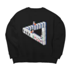 麻雀カッコイイシリーズの麻雀牌トリックアートwithねずびえ Big Crew Neck Sweatshirt