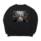 unepe部屋の大阪の街と道頓堀 Big Crew Neck Sweatshirt