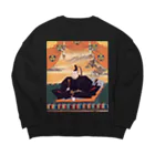 sengokuartの徳川家康像 Big Crew Neck Sweatshirt