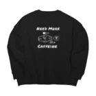 Andiamoのカフェインをください（白） Big Crew Neck Sweatshirt