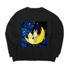 mapechiのハチワレはっちとキジトラつよし、星に願いを Big Crew Neck Sweatshirt