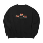 Andiamoの空飛ぶ短足（白字） Big Crew Neck Sweatshirt