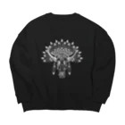 kamomemoのトライバル 牛 頭蓋骨 Big Crew Neck Sweatshirt