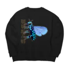 LalaHangeulの瑠璃紋花蜂 Big Crew Neck Sweatshirt