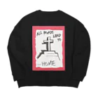 LUNARHOLIC STOREの偽諺～弐～「全ての道はホームに通ず」(赤縁) Big Crew Neck Sweatshirt