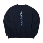 エダマメトイチ雑貨店のI love blue birds 2 Big Crew Neck Sweatshirt