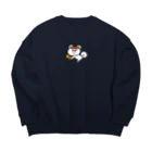 GUGUSHOPのどんぐり大好き白リス Big Crew Neck Sweatshirt