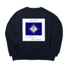 ゆにねこ惑星の❖僕のｴｰﾃﾞﾙﾜｲｽ❖青色 Big Crew Neck Sweatshirt