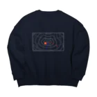 N氏の雑貨店の猫型低気圧 白線 Big Crew Neck Sweatshirt