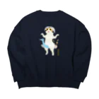 Quatre Illustrationのネコがきてみた♬ 01-S.バレリーナ Big Crew Neck Sweatshirt