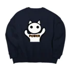 aiueoneko358のパワー猫 Big Crew Neck Sweatshirt