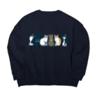 喫茶こぐまやの6匹の猫 Big Crew Neck Sweatshirt