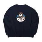 自由の飛び出す犬 Big Crew Neck Sweatshirt