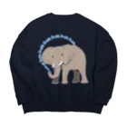 LalaHangeulのアフリカゾウさん　ハングルバージョン Big Crew Neck Sweatshirt