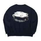 LalaHangeulの猫が寝転んだ Big Crew Neck Sweatshirt