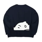 ラクガキ絵のだれてる白い生き物 Big Crew Neck Sweatshirt