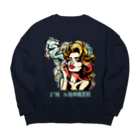 islandmoon13の煙草を吸う美女 Big Crew Neck Sweatshirt