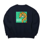 kazu_gの幸せの金龍さん（緑） Big Crew Neck Sweatshirt