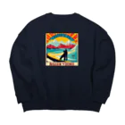 syaroronのアート的なスノーボーダー Big Crew Neck Sweatshirt