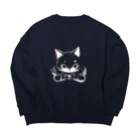 WshopTYの後ろの色に塗られるねこさん Big Crew Neck Sweatshirt