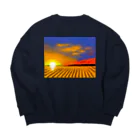 日々好日屋2号店の田んぼと夕焼け Big Crew Neck Sweatshirt