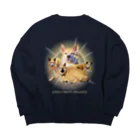 雑種犬を崇めよの輝くさまざまな雑種犬 Big Crew Neck Sweatshirt