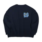 ロジローのあっかんべーこ(青) Big Crew Neck Sweatshirt