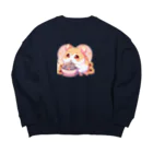 chan-takehaniのヒマワリの種大好きハムハム Big Crew Neck Sweatshirt