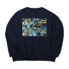 渦を10年描いてる人のBLUE UZU (完売) Big Crew Neck Sweatshirt