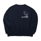 Lutrinaeのカワウソ / otter, who & what.【白文字】 Big Crew Neck Sweatshirt