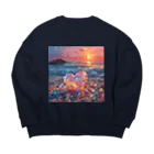 Mellow-Skyの美しすぎるハートシーグラス Big Crew Neck Sweatshirt