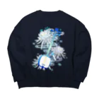 綾錦工房 りこりすの三味線 -雪月花-【月下美人】 Big Crew Neck Sweatshirt