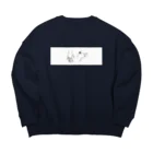 Nem_の手_白枠 Big Crew Neck Sweatshirt