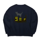 おはようおやすみの夜猫 Big Crew Neck Sweatshirt