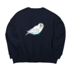 Lily bird（リリーバード）のセキセイインコのピーコちゃん Big Crew Neck Sweatshirt