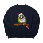 Lily bird（リリーバード）のホオミドリアカオウロコインコ フルカラー① Big Crew Neck Sweatshirt