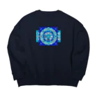 DOTEKKOのT-29 弁慶草曼荼羅　-青- Big Crew Neck Sweatshirt